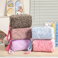 Tas Kosmetik Motif Macan Tutul Baru Kapasitas Besar Tas Jinjing Portabel Tas Penyimpanan Mewah Tas Perlengkapan Mandi Multifungsi untuk Wanita