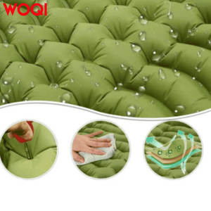 Colchoneta inflable rectangular verde WOQI para acampar, con bomba incorporada, portátil, para 1-2 personas - Product Image 4