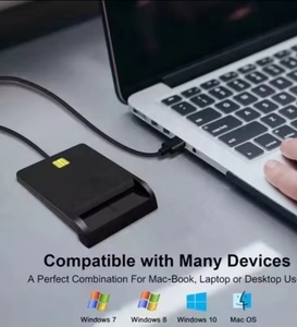 Lector <span class=keywords><strong>de</strong></span> tarjetas inteligentes USB 2.0 para DNI, cajero automático, CAC, EMV, IC, identificación, tarjetas bancarias y <span class=keywords><strong>de</strong></span> crédito, tarjetas SIM, compatible con Windows, Linux y Mac. - Product Image 3