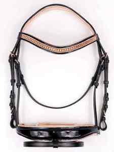 Brida ecuestre de charol, brida de oro rosa con ajuste de oro rosa, producto a granel hecho a mano - Product Image 4