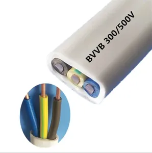 Manufacturer Electrical Wire Flat Cable 2 core 3 core 1.5 2.5 4sqmm Jacket PVC Wire and Cable