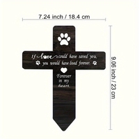 Plaque commémorative funéraire en bois pour animaux de compagnie avec design Art Déco pour cimetière ou décoration de jardin, avec empreinte de patte d'animal intégrée