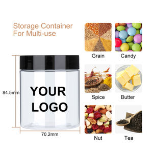 Contenitori Vuoti in Plastica per Alimenti 30ml 50ml 100ml 120ml 200ml 250ml 500ml 4oz 8oz Barattoli in PET Trasparente o Ambrato con Coperchi - Product Image 1