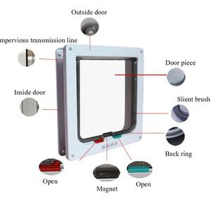 Control inteligente de 4 vías de bloqueo magnético gatito mascota entrada y salida puerta de entrada segura puerta con solapa para gatos adecuada para ventana y puerta - Product Image 5