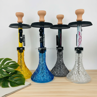 Chicha DJ El Bomber noire de qualité supérieure au design moderne, ensemble de chicha russe en acier inoxydable