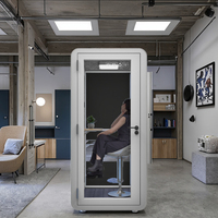 Cabines de bureau modulaires portables en acier, modernes, ventilées, insonorisées, polyvalentes, avec panneaux acoustiques pour l'extérieur