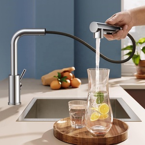 China Manufacturer Modern Design Polished Hot Cold Mixer Faucet 304 Stainless Steel Pull Out Water Tap Kitchen Sink Faucet Tap - Product Image 2