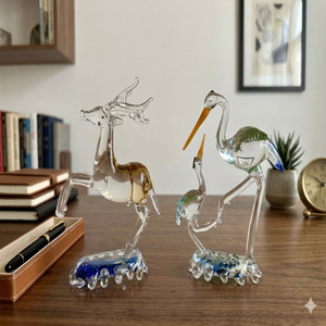 Dôme en verre soufflé coloré fait main, thème animalier, décoration d'intérieur pour Noël, Pâques et le Nouvel An chinois, art du verre - Product Image 3