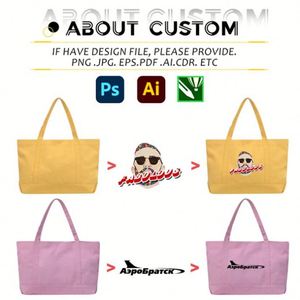 Bolsas de Lona Promocionales Reutilizables, Bolsa de Compras Personalizada con Serigrafía, Bolsa de Hombro de Lona de Gran Capacidad para Mujer - Product Image 3