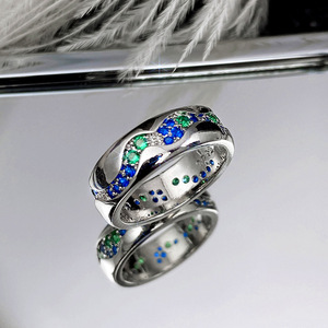 Anello F1136 in Moissanite, Argento 925, Taglio Brillante Rotondo, Anelli con Gemme Unisex per Uso Quotidiano - Product Image 4