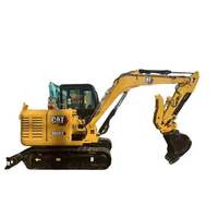 Mini-excavatrice sur chenilles 306E2 d'occasion, 6 tonnes, modèle 2022, moteur diesel avec cabine et lame de bulldozer, à vendre