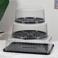 Boîte d'emballage en plastique transparente jetable de qualité alimentaire PET/PVC/PP, couleur personnalisée, impression UV, 14 pouces, pour gâteaux et chips