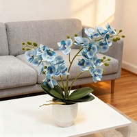 Orchidées Phalaenopsis artificielles D&D en caoutchouc souple, bonsaï fait main, toucher réaliste, 5 couleurs, 9*37cm, décoration maison, hôtel, mariage