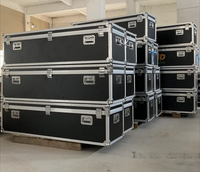 Consola mezcladora de audio profesional portátil personalizada, caja de vuelo, fuente de alimentación de CA activa de madera de aleación para ferias al aire libre
