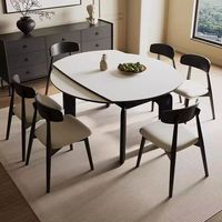 Ensemble de table à manger extensible en bois massif de meubles de restaurant pour la salle à manger Table à manger en bois de chêne massif avec fonction d'extension