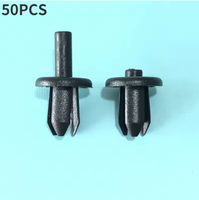 Nouvelles attaches à rivets extensibles en nylon noir haute résistance, type poussoir, longueur de tige 16,5 mm, lot de 50 pièces, pour pare-chocs et ailes automobiles