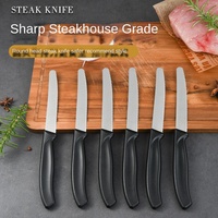 Couteau à steak dentelé en acier inoxydable personnalisé, couteau de cuisine en métal pour couper les fruits et le barbecue, personnalisable pour une utilisation en cuisine