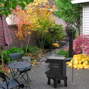 Poêle <span class=keywords><strong>de</strong></span> jardin écologique, foyer à bois autonome avec <span class=keywords><strong>cheminée</strong></span>, cuisinière - Product Image 4