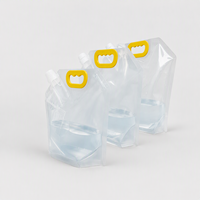 Pochette transparente de 1,5 L avec bec verseur refermable pour l'emballage de jus, de boissons et de liquides
