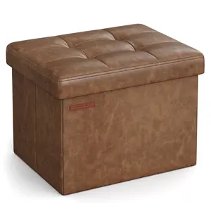 SONGMICS bouton conception cube forme pliable stockage ottoman personnalisable robuste Cube pouf avec jambes