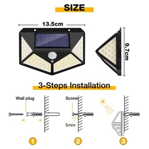 Luz Led de inducción de cuerpo humano para jardín, Sensor de movimiento inteligente, lámparas de pared solares impermeables para exteriores, gran oferta - Product Image 4
