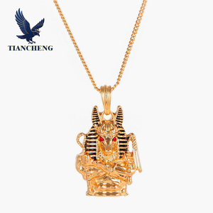 Collier rétro à la mode pour hommes, collier avec pendentif personnalisé Reine égyptienne Pharaon Isis Horus - Product Image 4