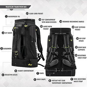 Free sample Triathlon Sports <b>Duffel</b> <b>Bag</b> 70L Triathlon <b>Bag</b> <b>Waterproof</b> Compartment Triathlon Backpack - Product Image 2
