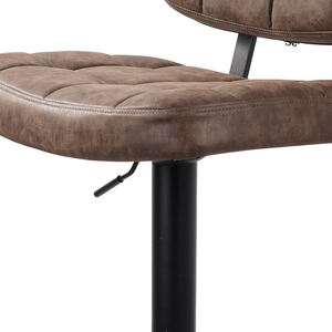 Modern Steady <b>Adjustable</b> Height Swivel <b>Bar</b> <b>Stools</b> with Tufted PU Leather Seat Iron Base Footrest for Home <b>Bar</b> and Gym - Product Image 5