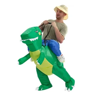 Riding Tyrannosaurus Dinosaur Halloween Party Cosplay Air Blow Up Funny Fancy Inflatable Dinosaur Costume For Kids Adults