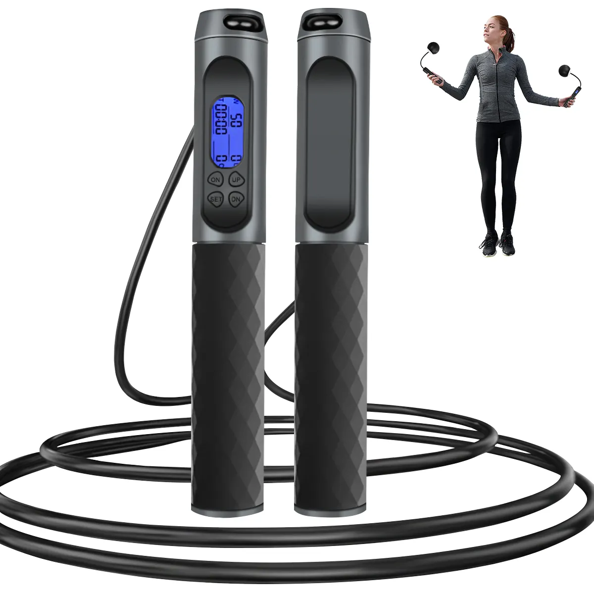 2022 Hot Sale Weighted Speed Skipping Rope Digital Smart Cordless Jump Rope with Counter