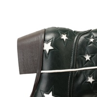 Bottes de cowboy western pour femmes, vert foncé, en cuir PU imperméable, bout pointu, mi-mollet, à enfiler, talons épais, automne-hiver