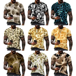 Peynir delik 3D baskılı gömlek erkekler için komik dijital baskı gömlek erkekler için özel Unisex All Over baskı OEM ve ODM t-shirt