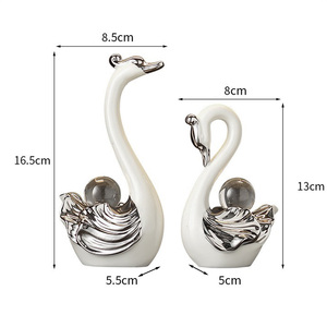 Декор для дома, Современный Простой хрустальный шар, фигурка лебедя, скульптура, украшения для гостиной, аксессуары для дома, керамические поделки - Product Image 6