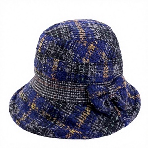 Sombrero de Pescador para Mujer, Personalizado al por Mayor, de Sherpa, Terciopelo, Tweed, a Cuadros, Gorra Panamá, Gorro de Invierno de Moda, Vintage, de Alta Calidad, con Diseño de Pata de Gallo - Product Image 2