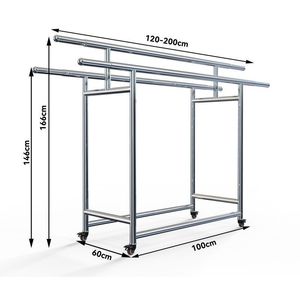 Ba-cực có thể gập lại mở rộng kim loại quần áo sấy Rack với Windproof <span class=keywords><strong>Hooks</strong></span> cho ban công phòng ngủ hoặc sân - Product Image 1