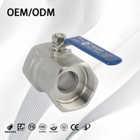 Vanne à bille manuelle haute pression en acier inoxydable 304/316, 1 pièce, filetée NPT, vanne à bille industrielle monobloc pour eau, air, huile, gaz
