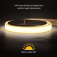 Bande LED COB de 15 mm de large, 24 V, CCT, 1920 LED, CRI90, flexible, fabricant de bandes LED COB, éclairage COB