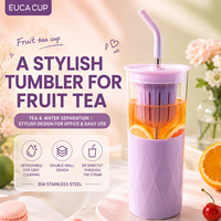 Gobelet infuseur à thé en acier inoxydable 304 avec paille, filtre amovible, anti-fuite, double paroi isolée, pour thé aux fruits, tasse de voyage