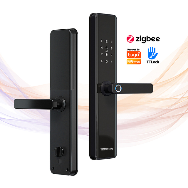 Newest Tuya Wifi Digital Smart Door Lock With Smart Phone Fingerprint Code Card and Key