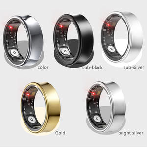 خاتم ذكي من سبائك التيتانيوم مع مراقبة درجة الحرارة والأكسجين في الدم ومعدل ضربات القلب والنوم، جهاز تتبع اللياقة البدنية بالذكاء الاصطناعي، غلاف مقاوم للماء IP68 - Product Image 3