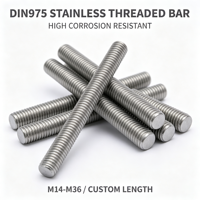 DIN975 Stainless Steel Threaded Bar Polished Full Thread Stud M14-M36 High Corrosion Resistant Black Zinc Custom Length Stud