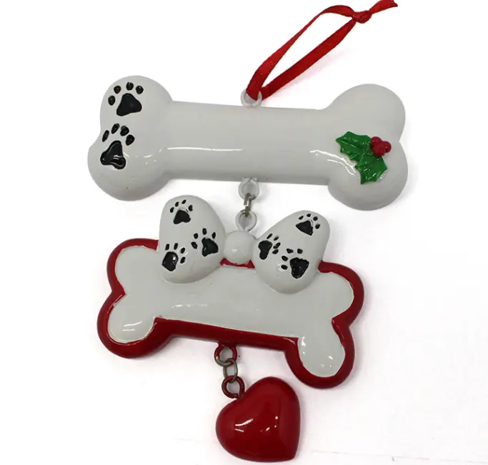 resin cute mini The dog bone christmas ornaments