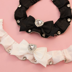 Lindo <span class=keywords><strong>Collar</strong></span> de Encaje con Lazo Estilo Princesa para Mascotas, <span class=keywords><strong>Collar</strong></span> con Decoración de Diamantes de Imitación para Perros y Gatos - Product Image 6