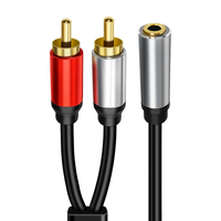 Adaptador Divisor RCA en Y, 1 Macho a 2 Hembras - Conector AV Lotus para Amplificador, TV, Altavoces, Sistema de Sonido