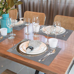 Napperon rond brodé moderne Durable imperméable à l'eau Style coréen dentelle tissu décor de table pour mariage - Product Image 5