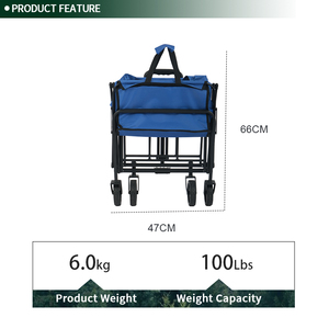 Heavy Duty <strong>Folding</strong> Camping <strong>Wagon</strong> With 600D Oxford Fabric For Outdoor Hiking - Product Image 3