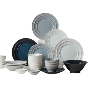 ชุดอาหารเซรามิก Lucerne รุ่นใหม่ เป็นมิตรกับสิ่งแวดล้อม สำหรับใช้ในครัวเรือน สีสันสวยงาม จานซุปทรงลึก จานแบน ชามข้าว ใช้กับไมโครเวฟได้ เคลือบเงา - Product Image 5