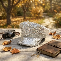 Chapeau de capitaine steampunk en strass à faible MOQ, chapeau de pirate avec logo personnalisé, idéal pour Halloween et les foires de la Renaissance