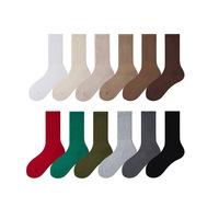 Chaussettes de sport pour hommes très vendues, style rétro, unisexe, 85% coton, 144N, bord côtelé, couleur unie, chaussettes mi-mollet pour l'hiver