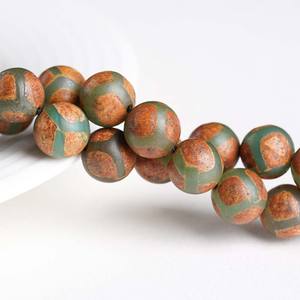 خرز كريستال جيوروييا على شكل صدفة السلحفاة القديمة، خرز عقيق مصقول، إكسسوارات يدوية الصنع من التبت، حرف ثقافية بوذية - Product Image 4